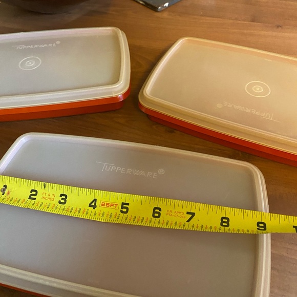 Vintage Set of 3 Meat/Cheese/Bacon Tupperware Storage Containers - Picture 5 of 6